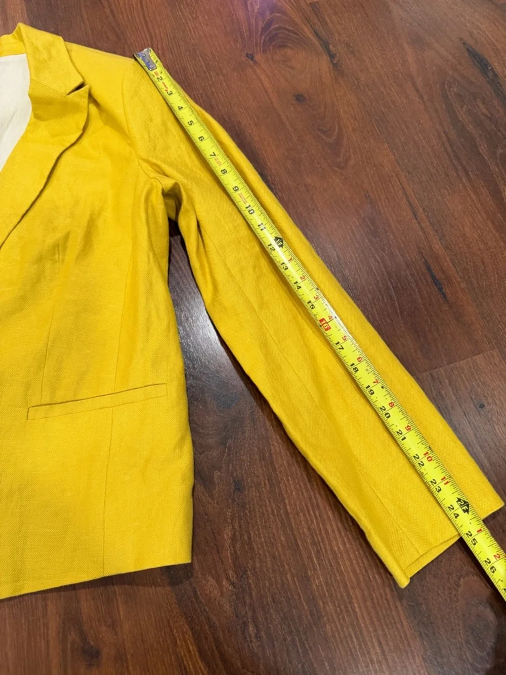 NWT Loft 100% linen Yellow Blazer Jacket Women size 14 Career Office Classic